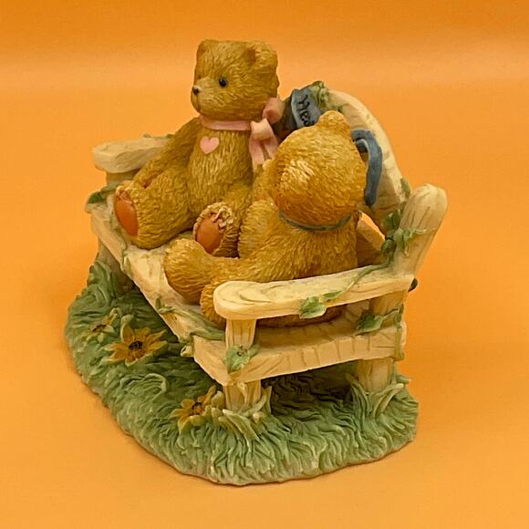 Cherished Teddies Heart To Heart Teddies on Bench CRT240 Enesco 1996 - Picture 2 of 6